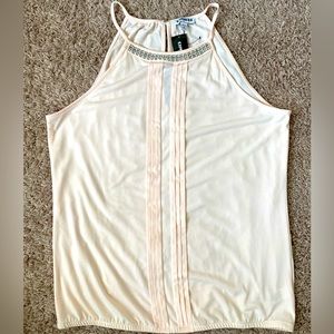 Express Sleeveless Beaded Neck Blouse